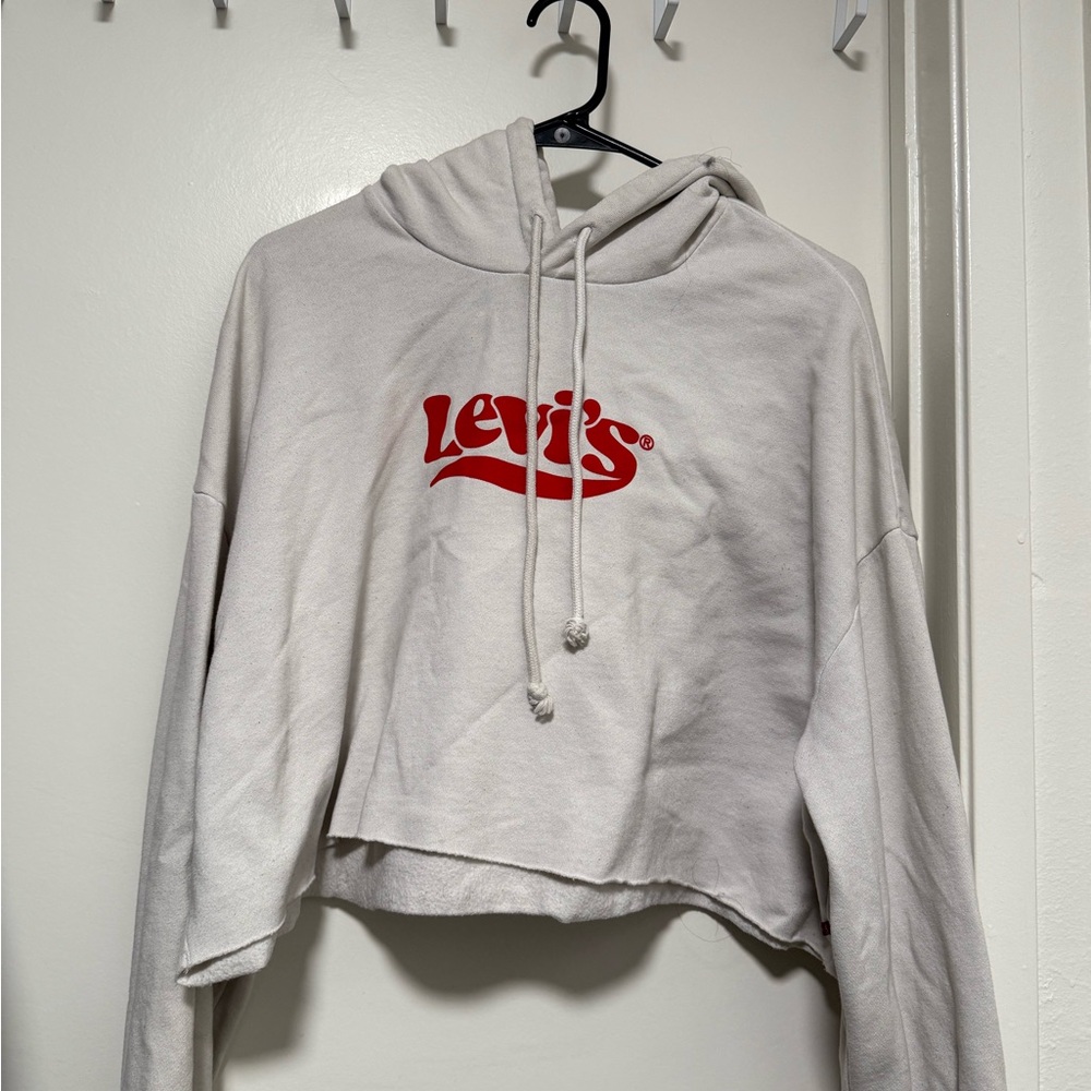 Levi's Women's Cream Cropped Hoodie